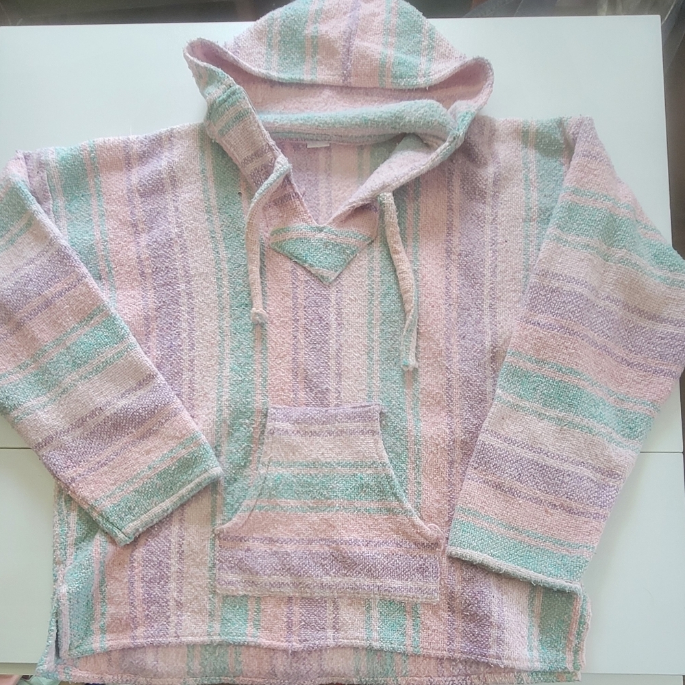 Vintage Pastel Stripe Baja Hoodie Sweatshirt